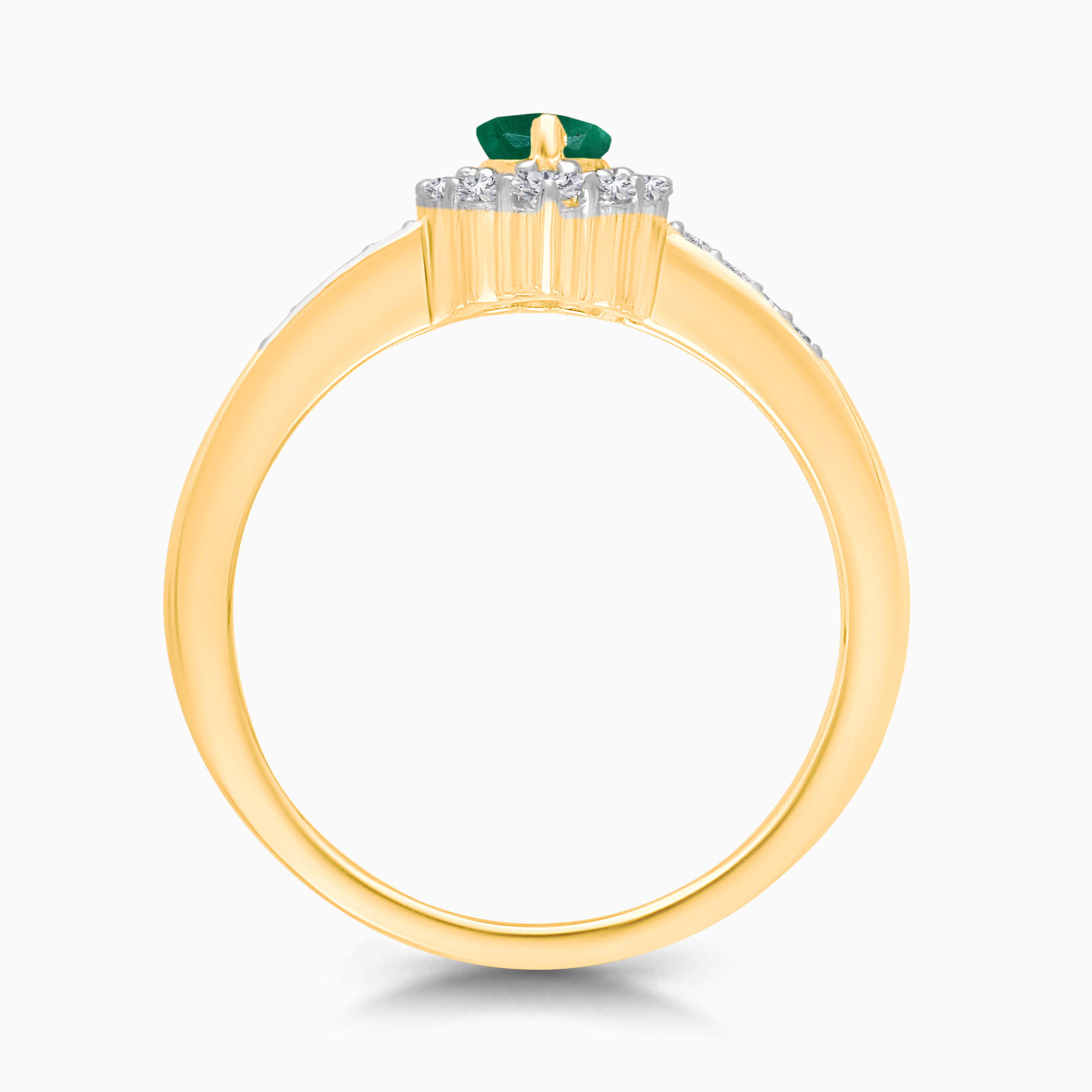 Dual Row Marquise Emerald Ring