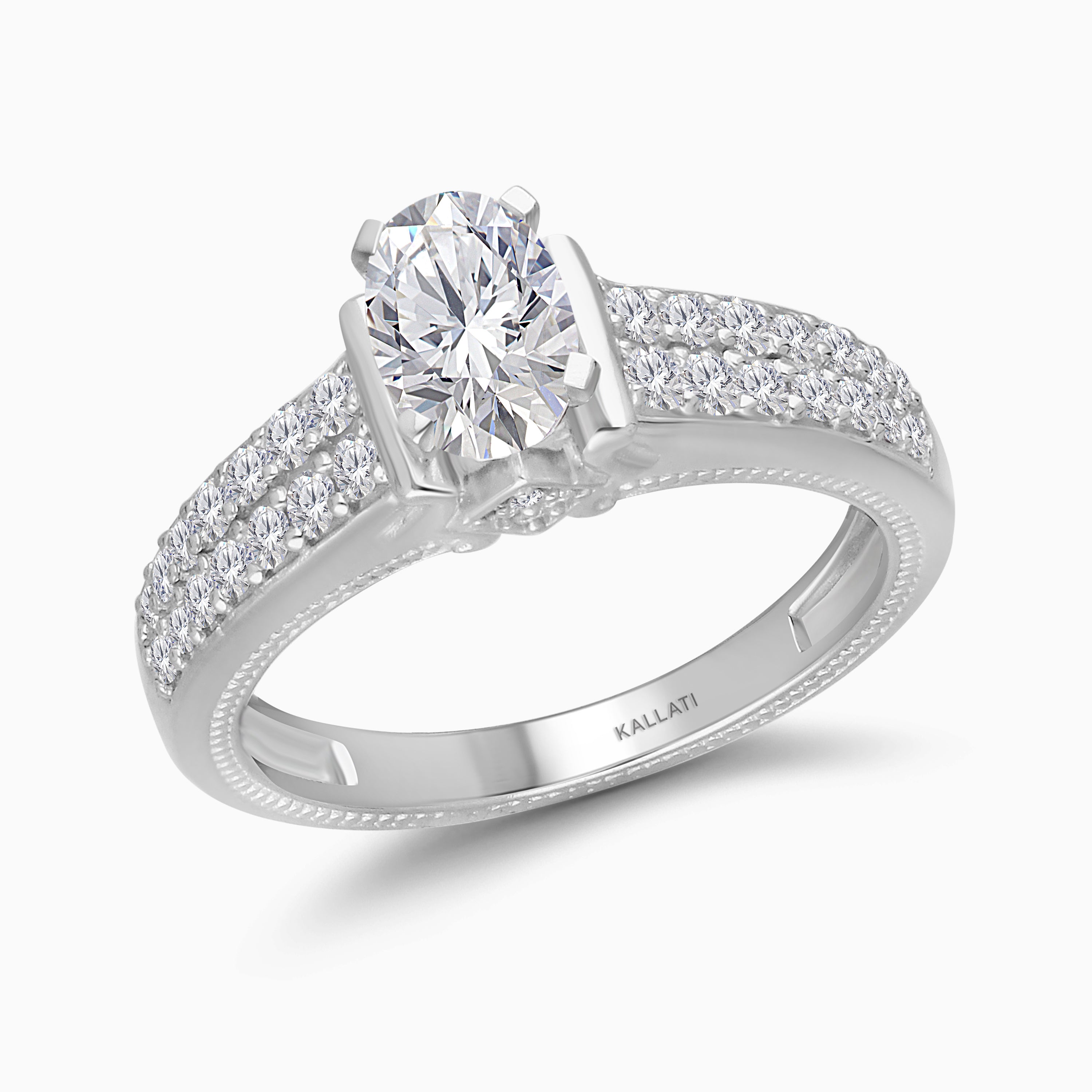 Double Diamond Engagement Ring