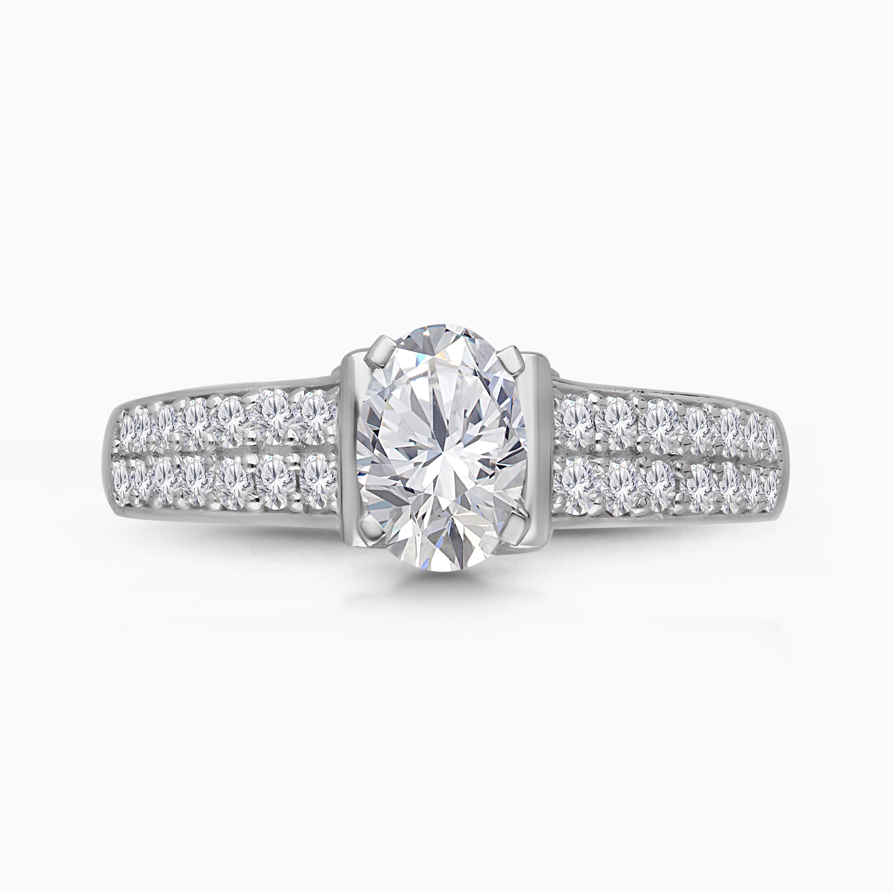 Double Diamond Engagement Ring