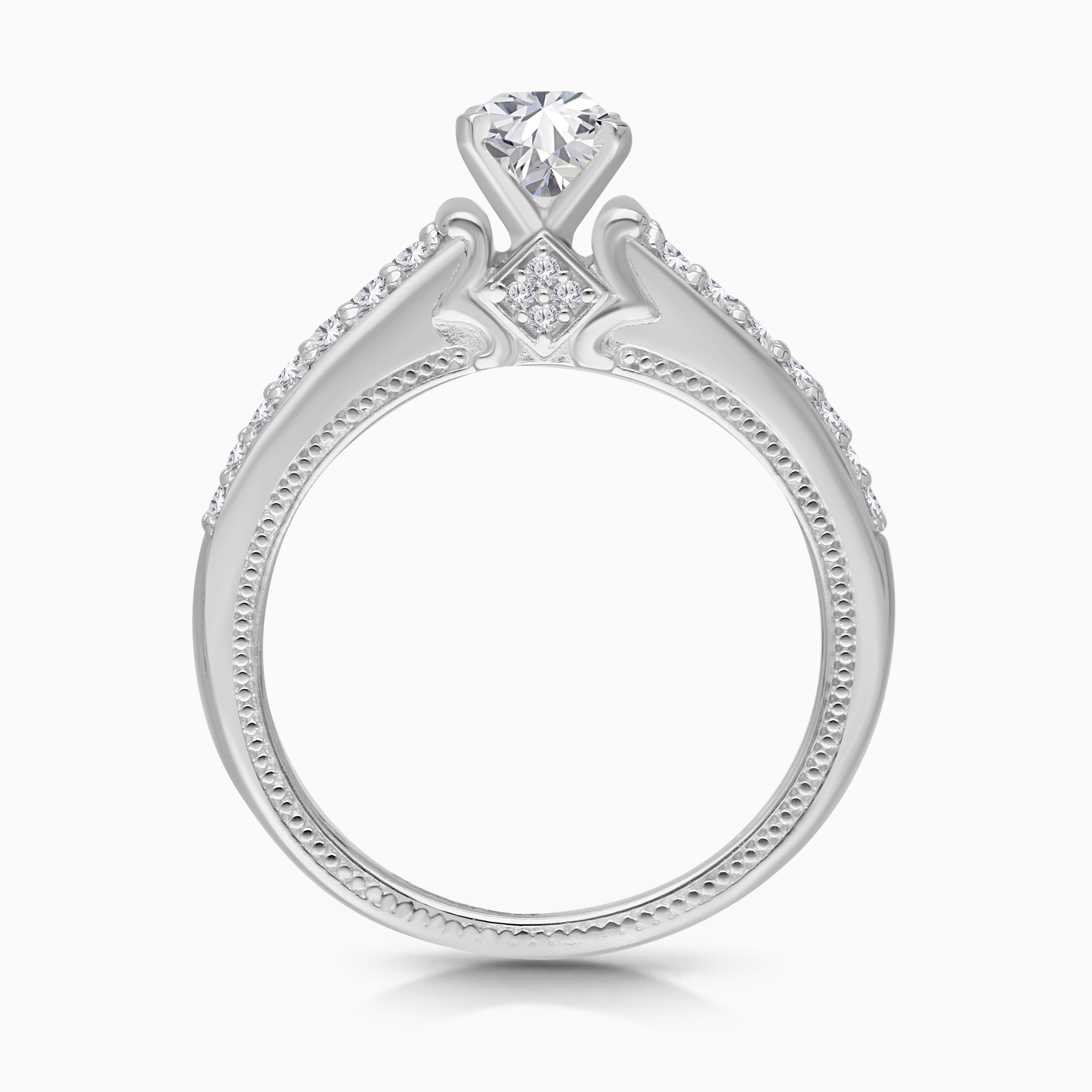 Double Diamond Engagement Ring