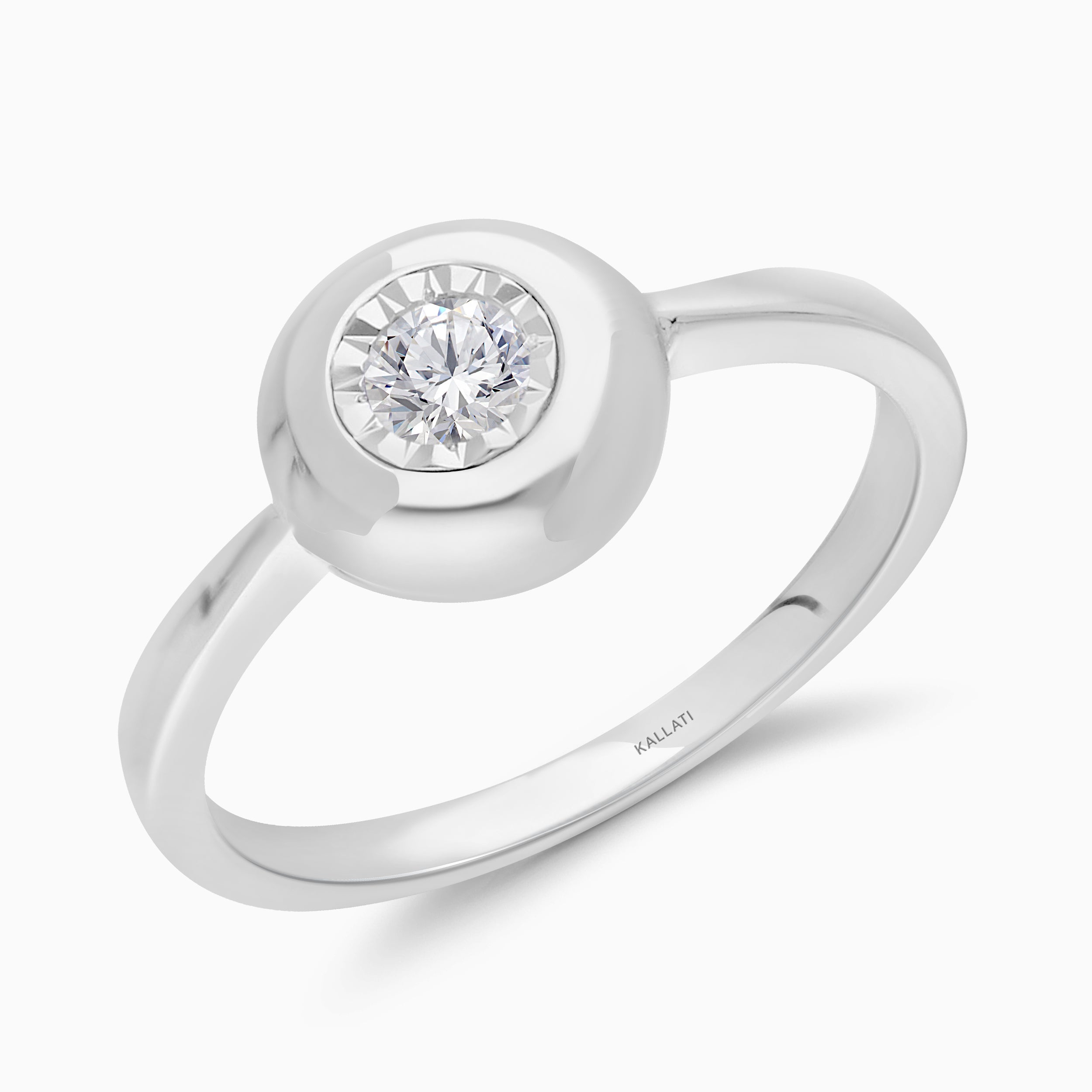 Bubble Diamond Solitaire Ring