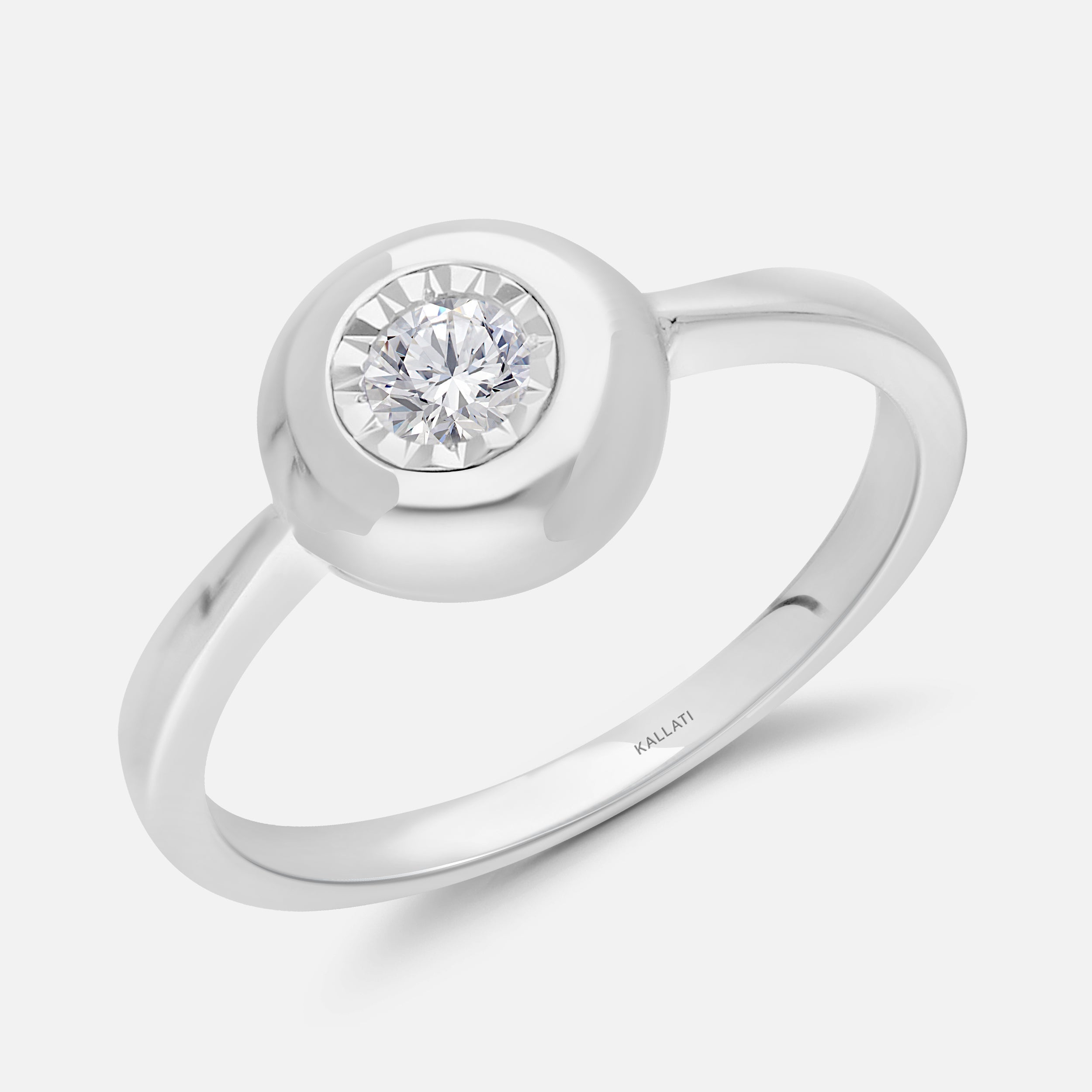 Bubble Diamond Solitaire Ring White Diamond