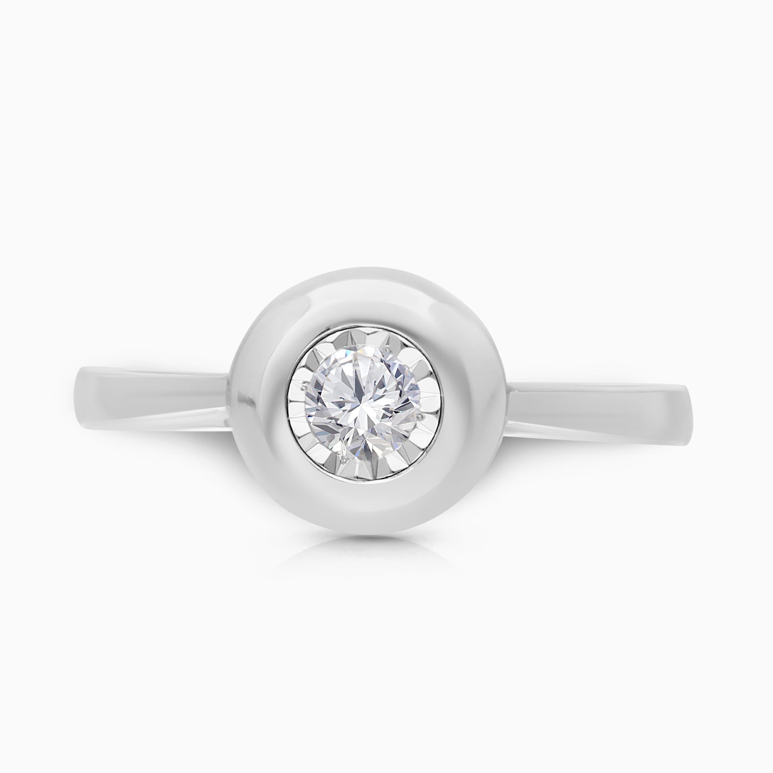 Bubble Diamond Solitaire Ring