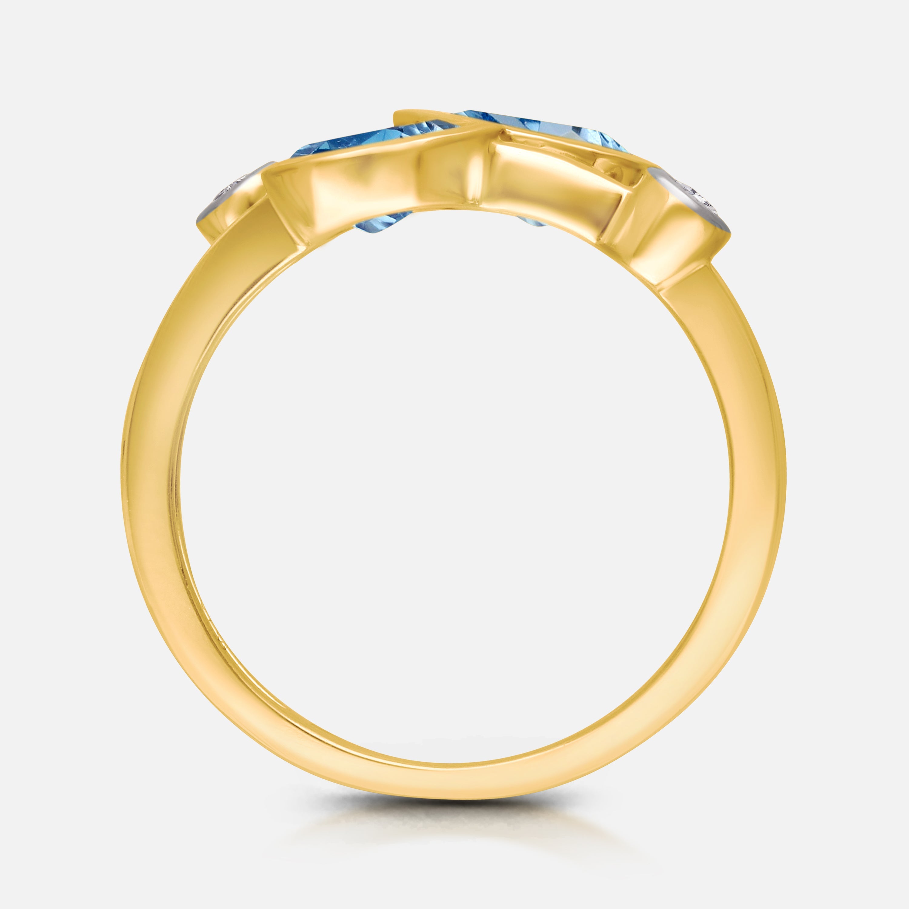 Perfect Pear Blue Topaz & White Diamond Ring BLUE TOPAZ
