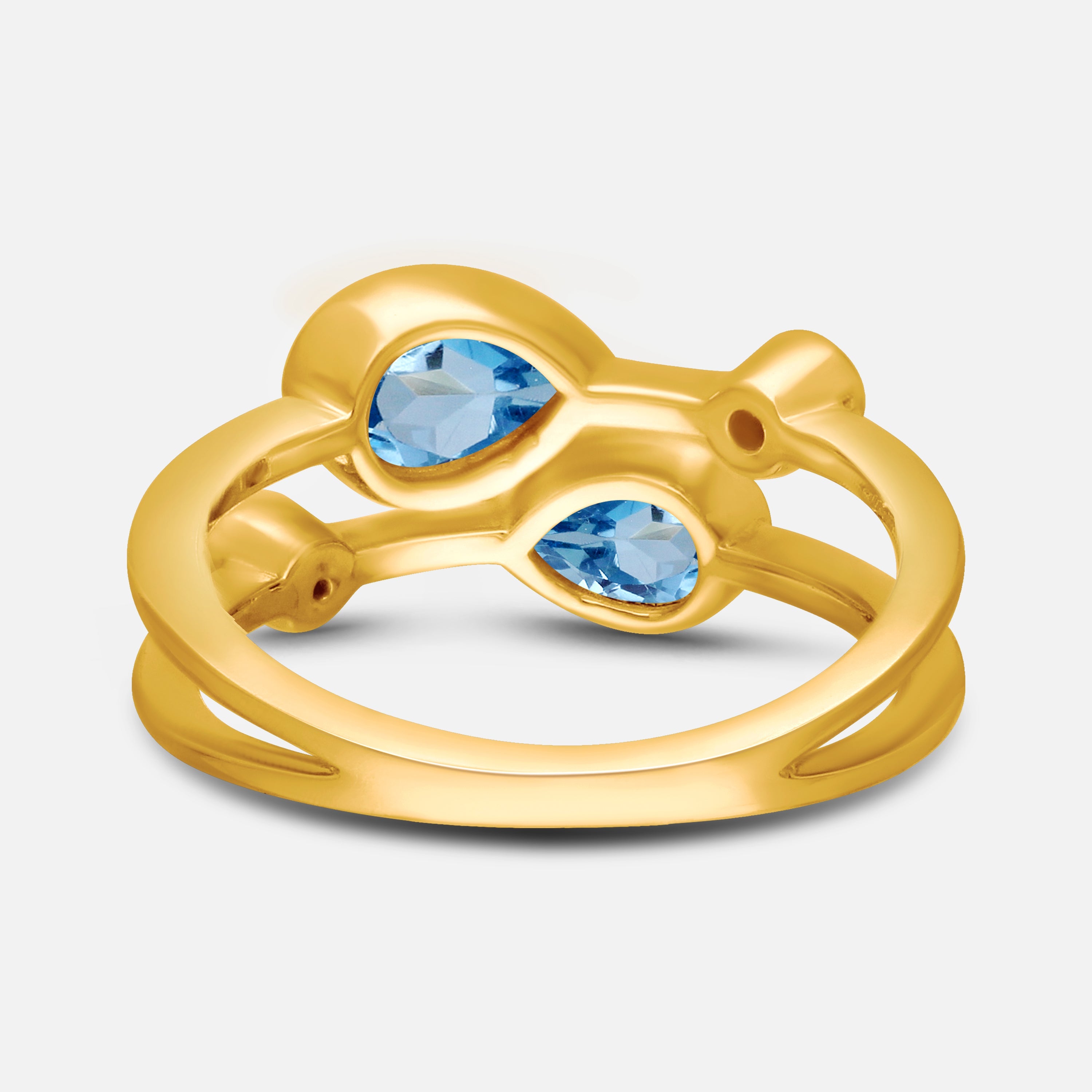 Perfect Pear Blue Topaz & White Diamond Ring BLUE TOPAZ