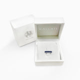 Oval Blue Sapphire and White Diamond Band