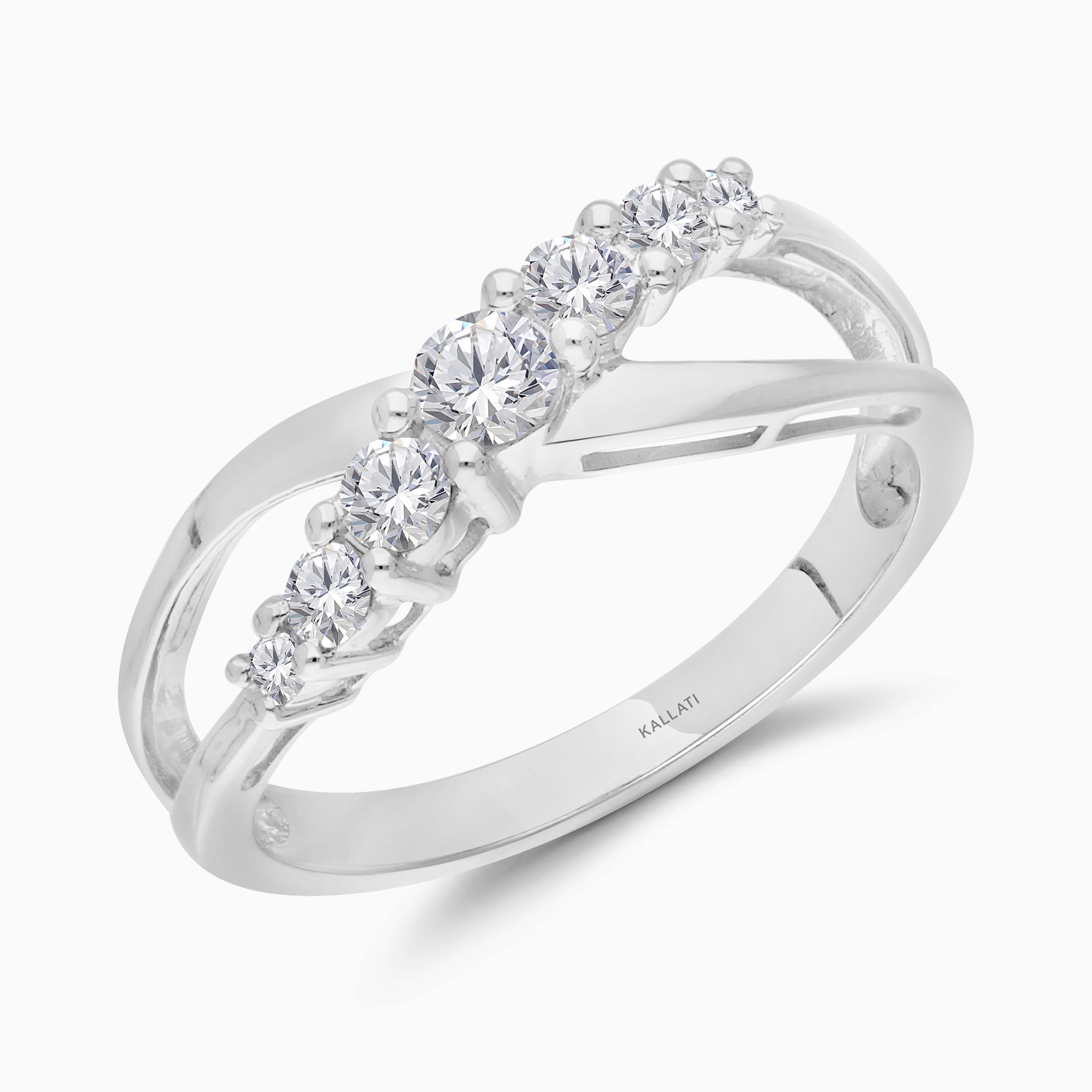 Graduated Diamond X Ring