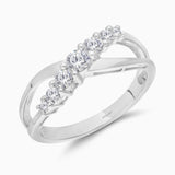 Graduated Diamond X Ring
