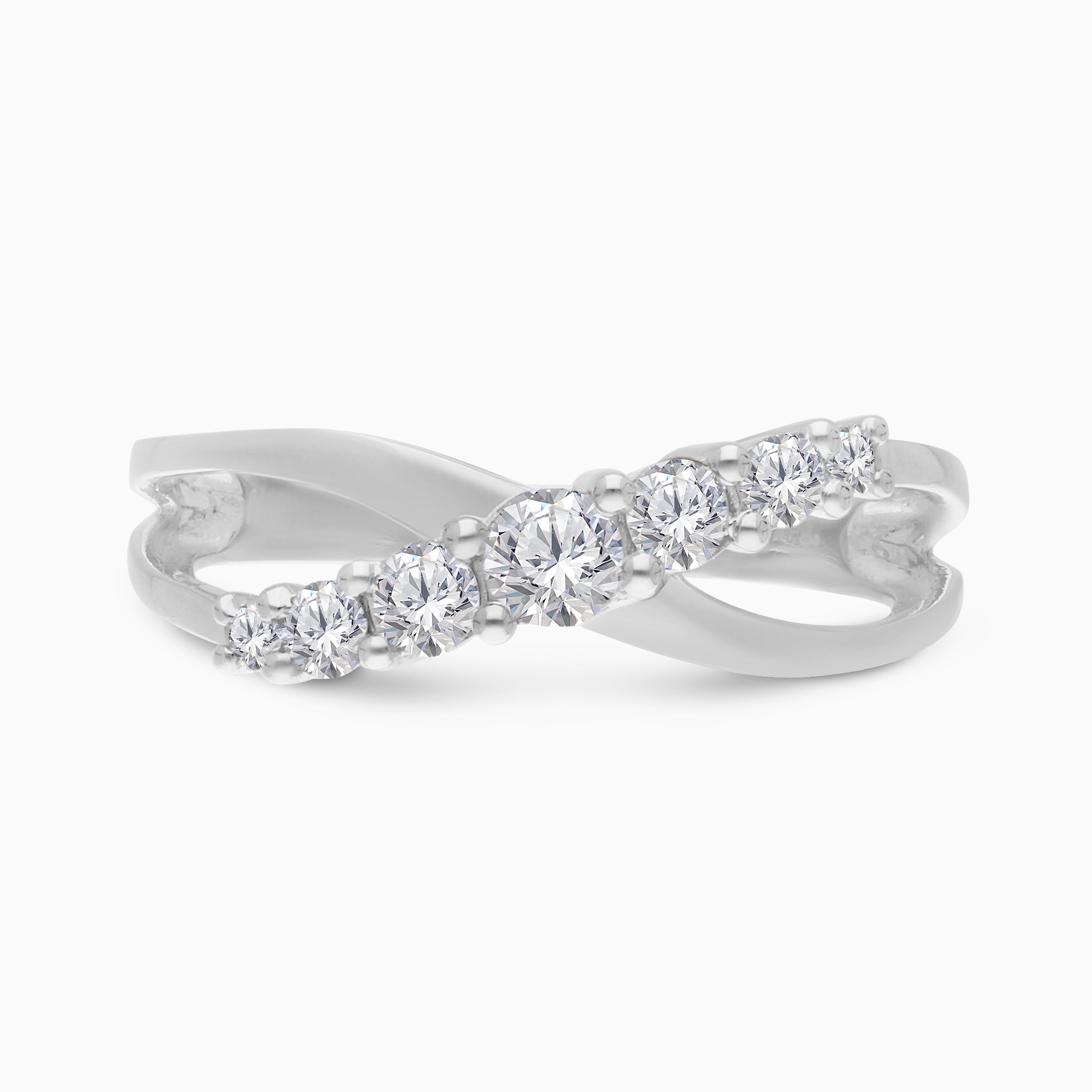 Graduated Diamond X Ring