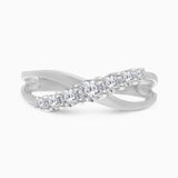 Graduated Diamond X Ring