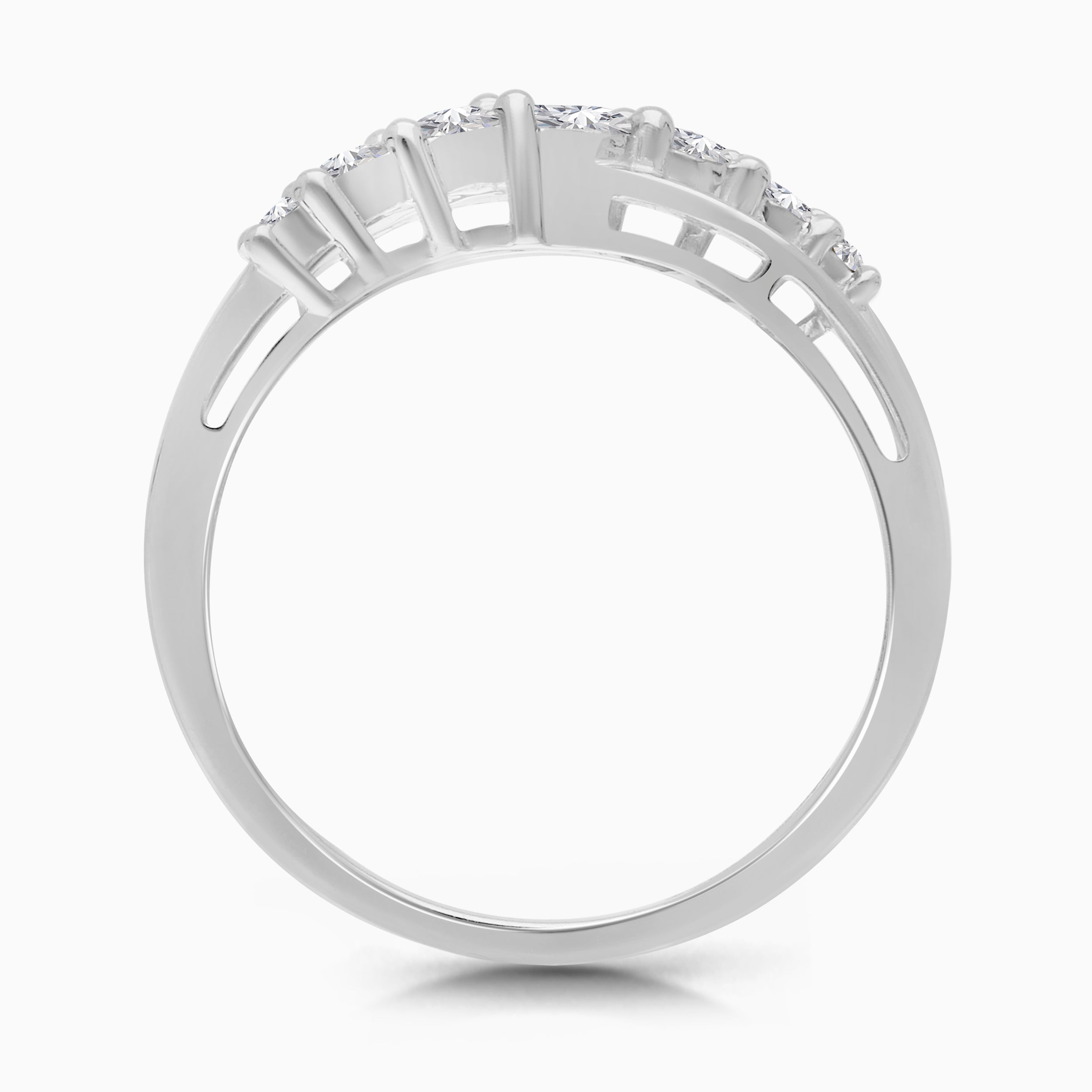 Graduated Diamond X Ring