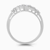Graduated Diamond X Ring
