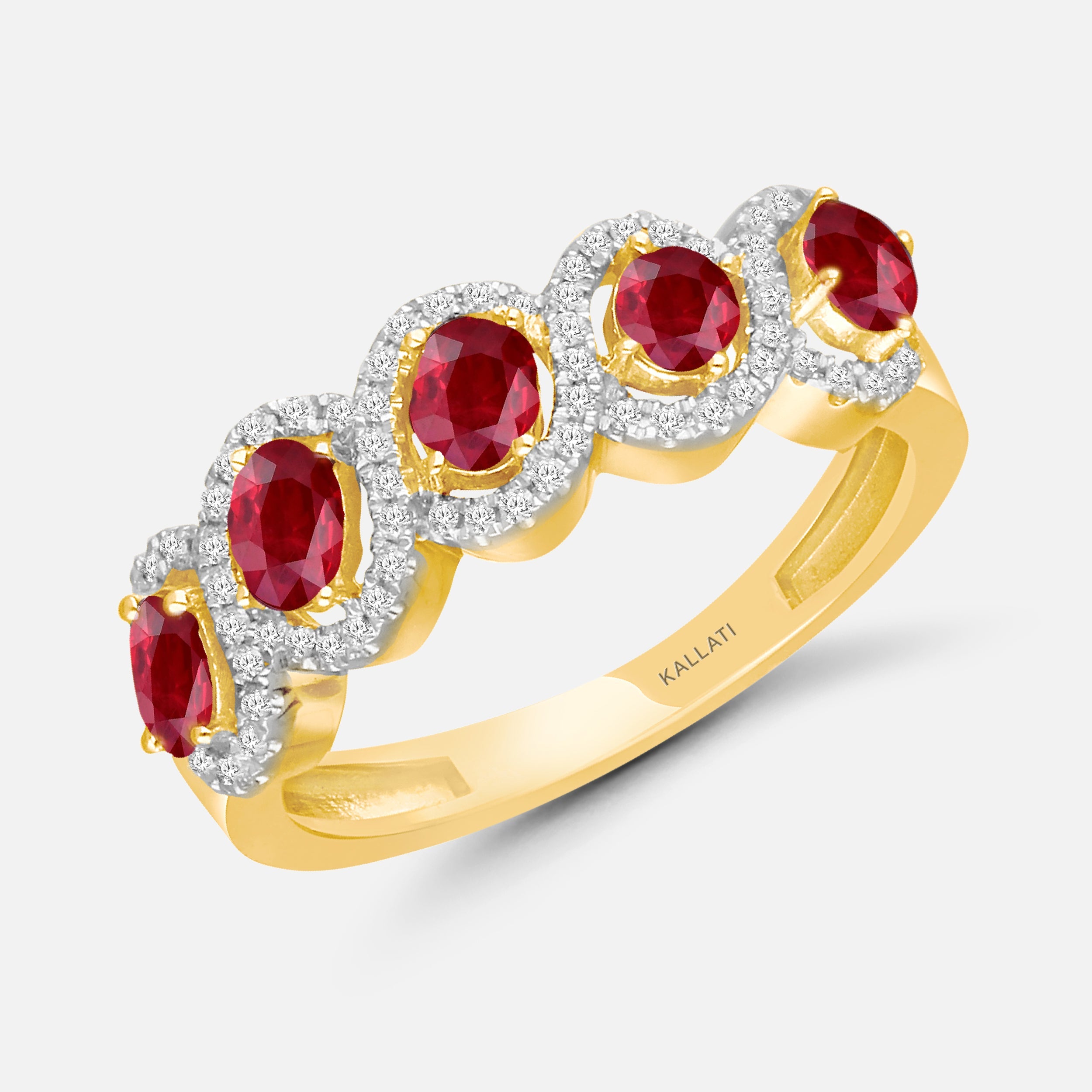 Oval Ruby & Diamond Band Ruby