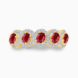 Oval Ruby & Diamond Band