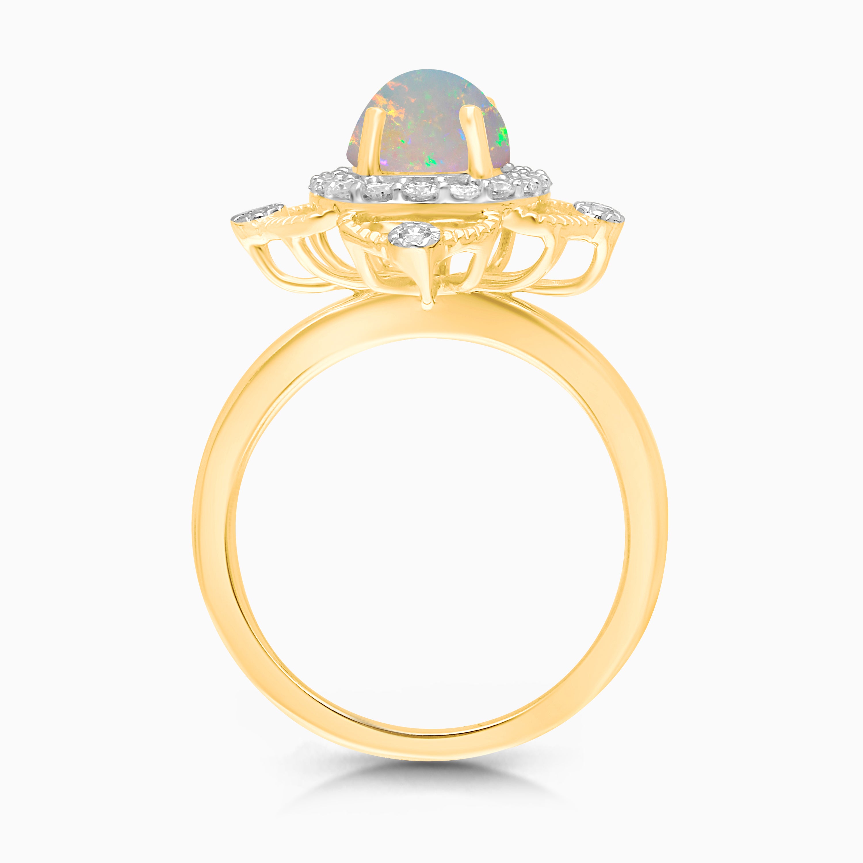 Vintage Frame Opal & Diamond Ring