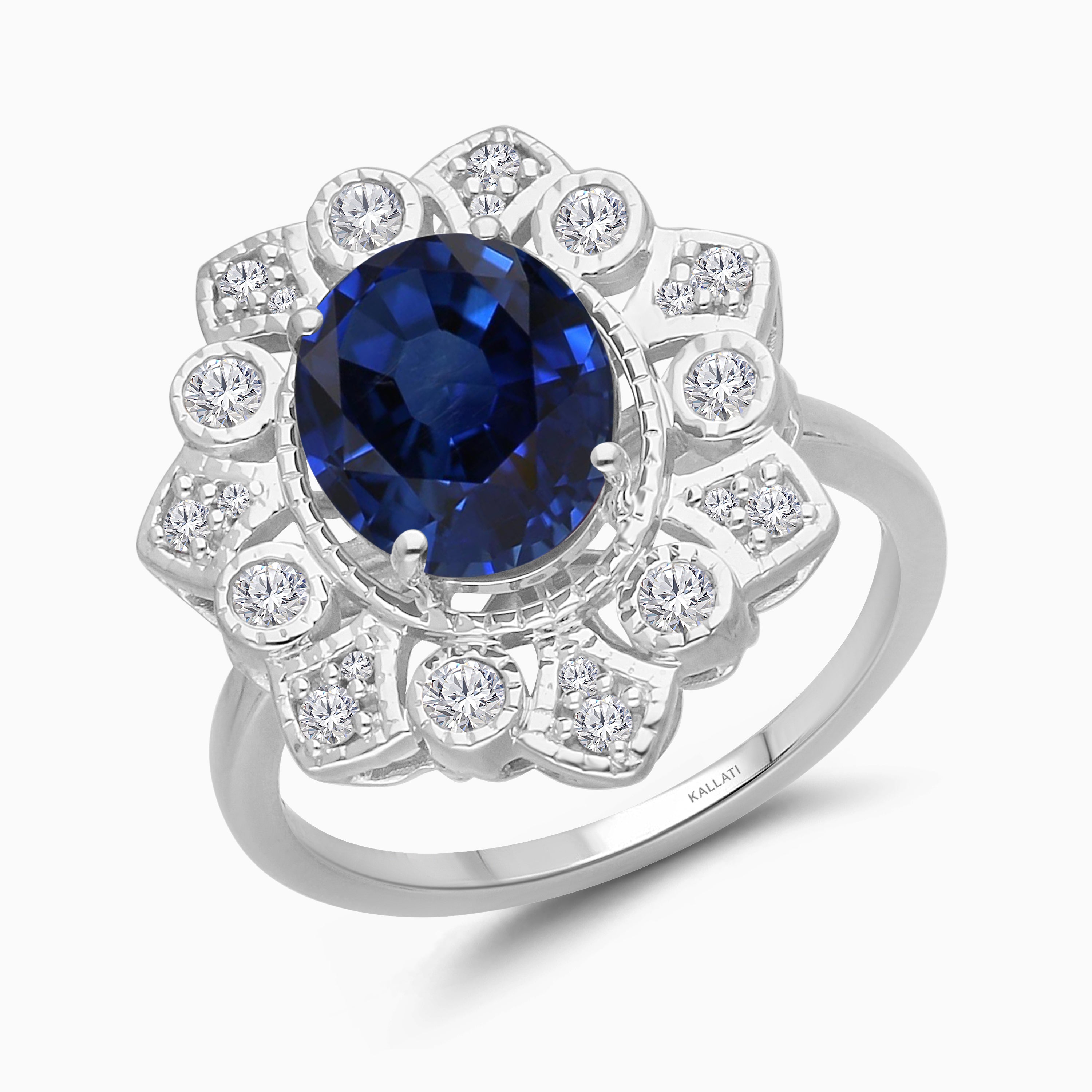 Celestial Sapphire Halo Ring