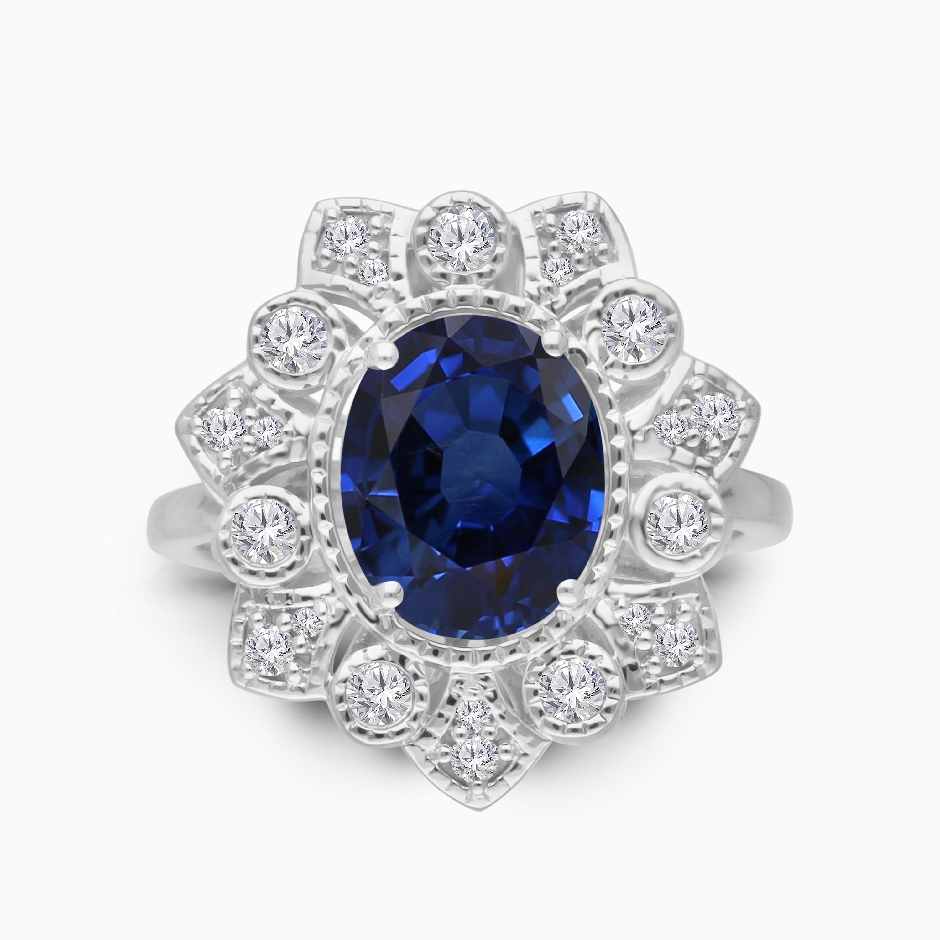 Celestial Sapphire Halo Ring