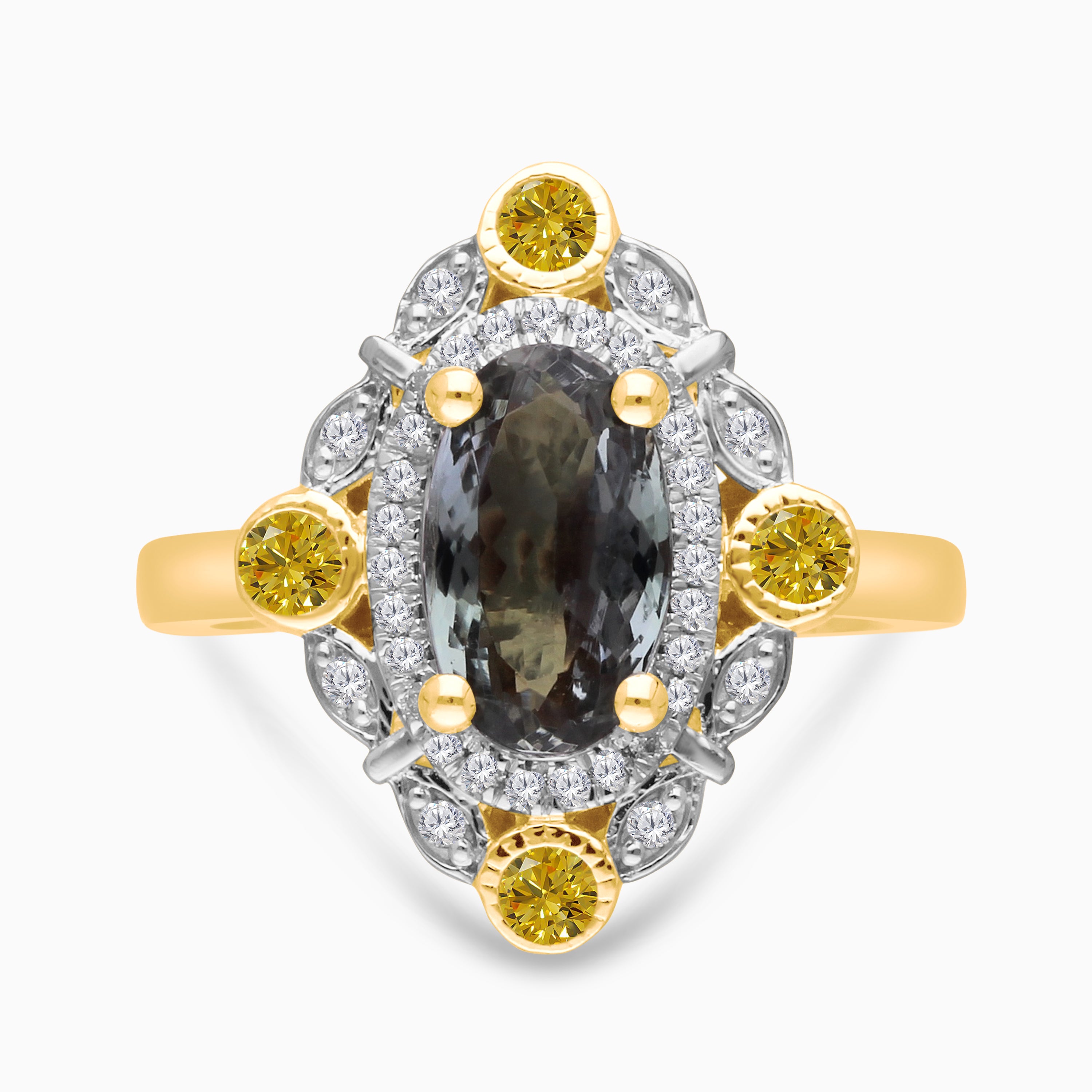 Sunlit Garden Sapphire & Diamond Ring