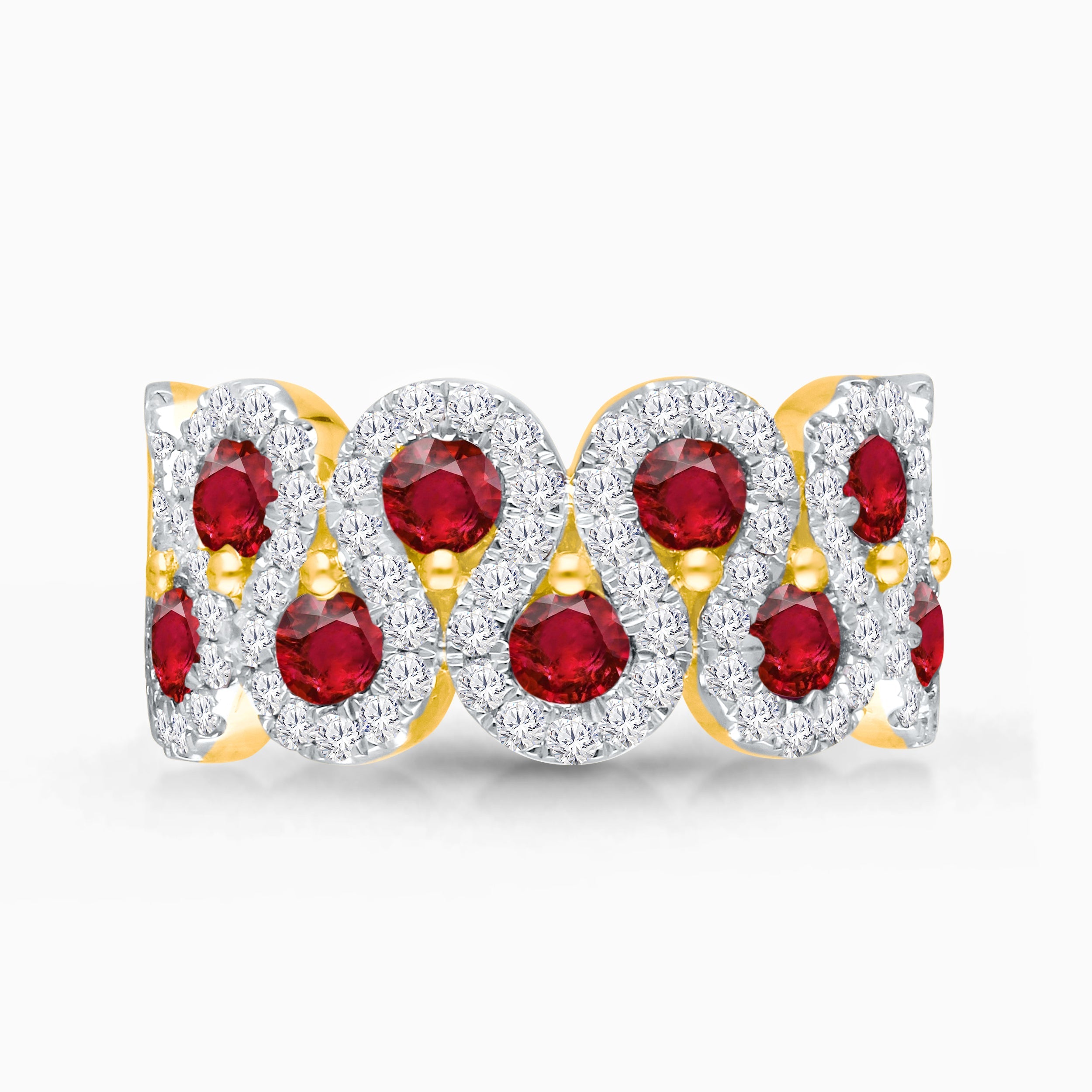 Up and Down Ruby & Diamond Band