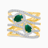 Ouroboros Emerald & Diamond Ring