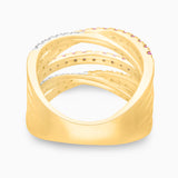 Multi Interlocked Pink Sapphire and Diamond Band