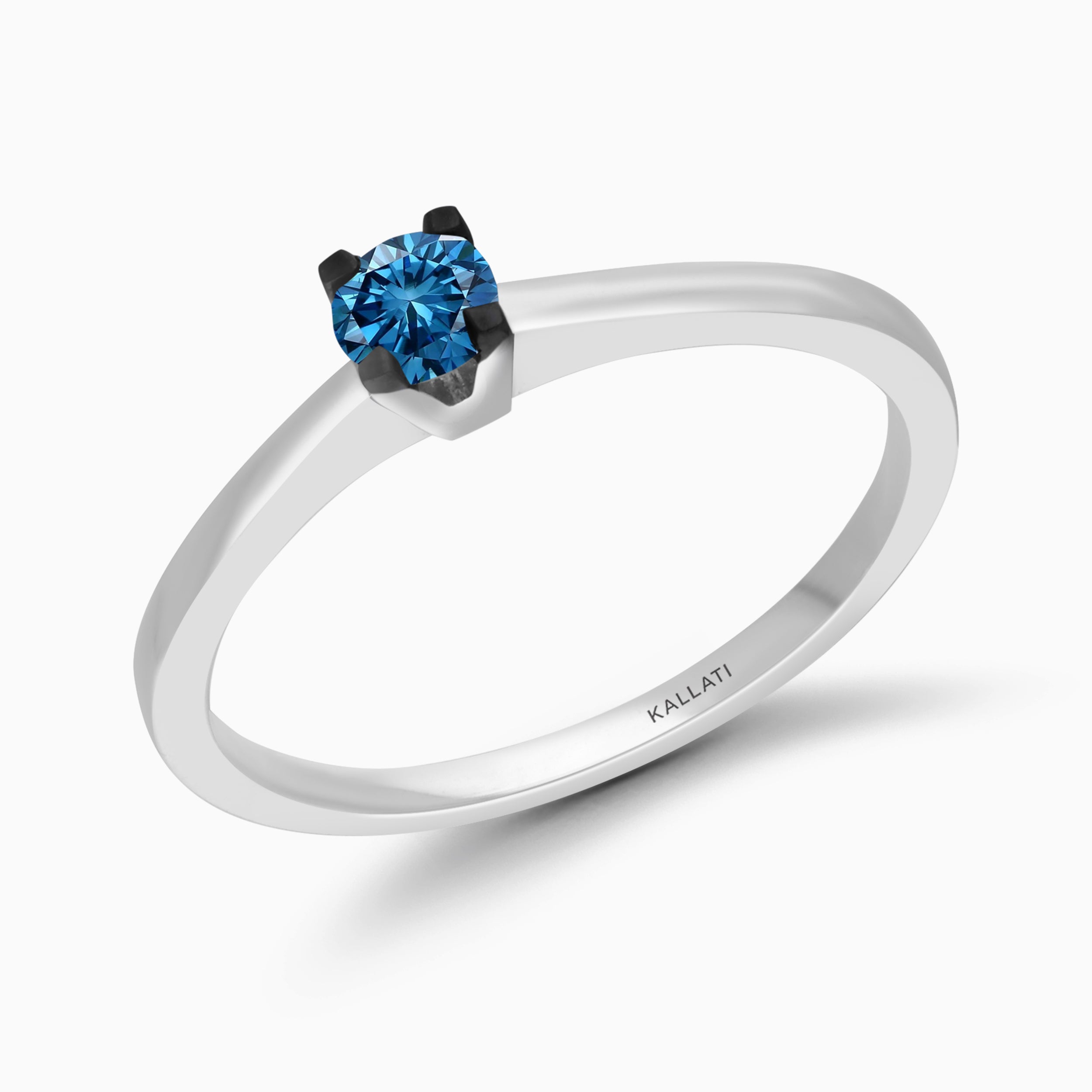Blue Edge Diamond Ring