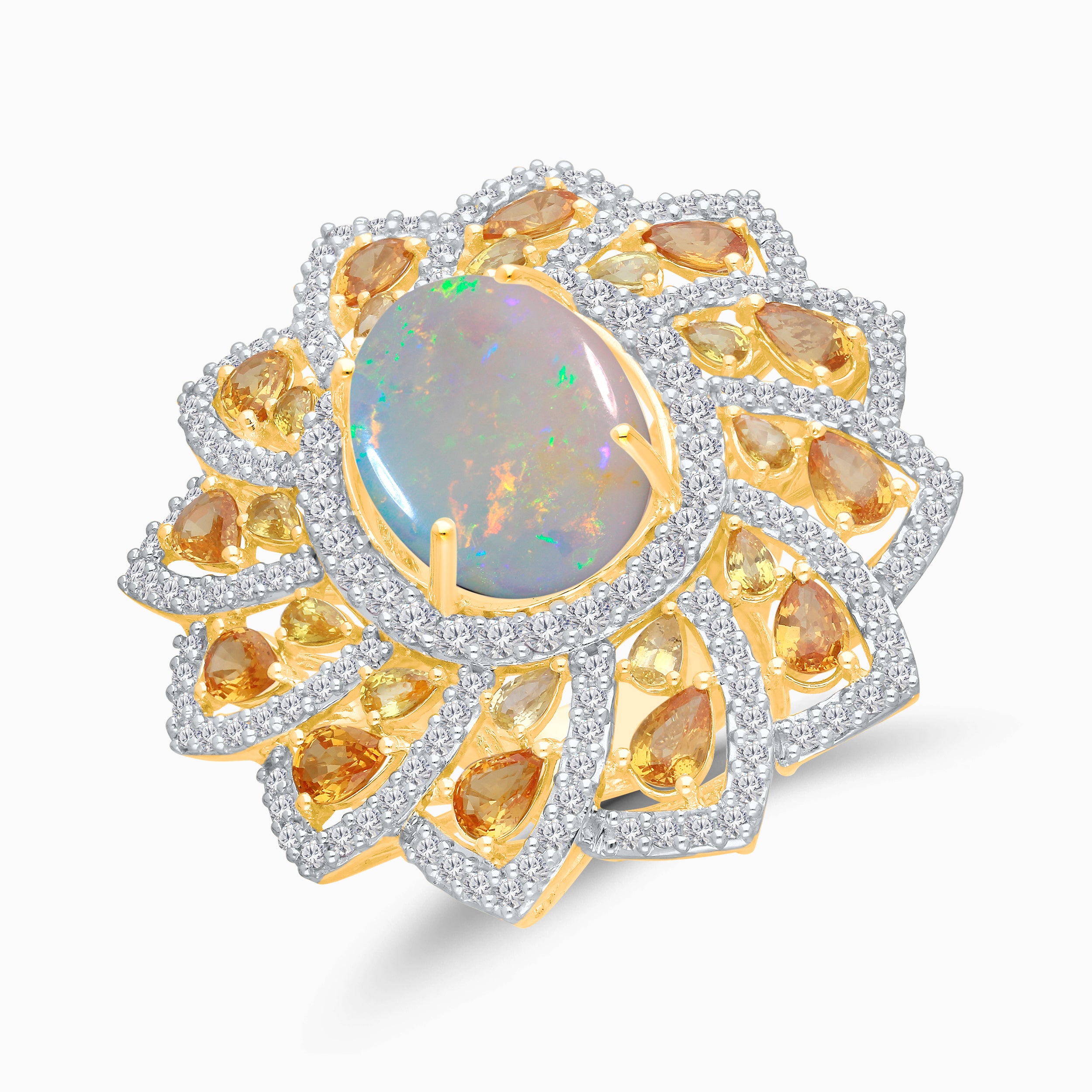 Marigold Opal & Sapphire Ring