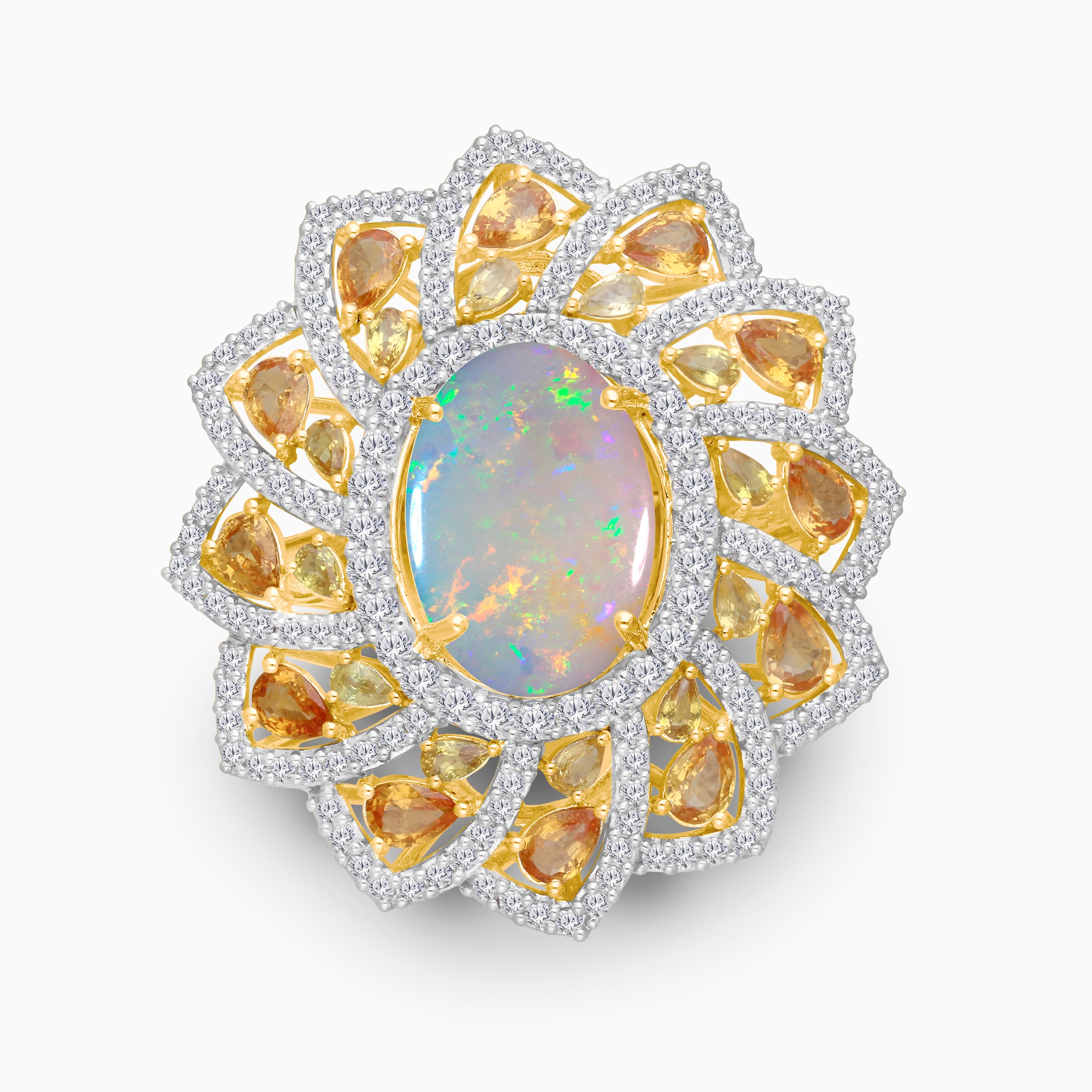 Marigold Opal & Sapphire Ring