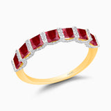 Princess Ruby & White Diamond Band