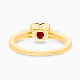 Ruby Heart and Baguette Diamond Ring hearts