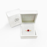 Ruby Heart and Baguette Diamond Ring hearts