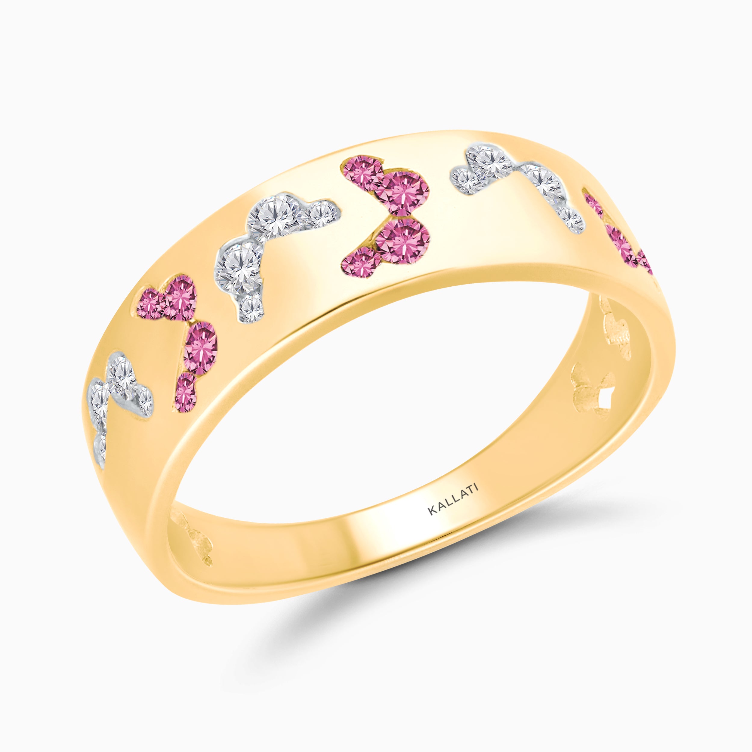 Butterfly Field Pink Sapphire & Diamond Band