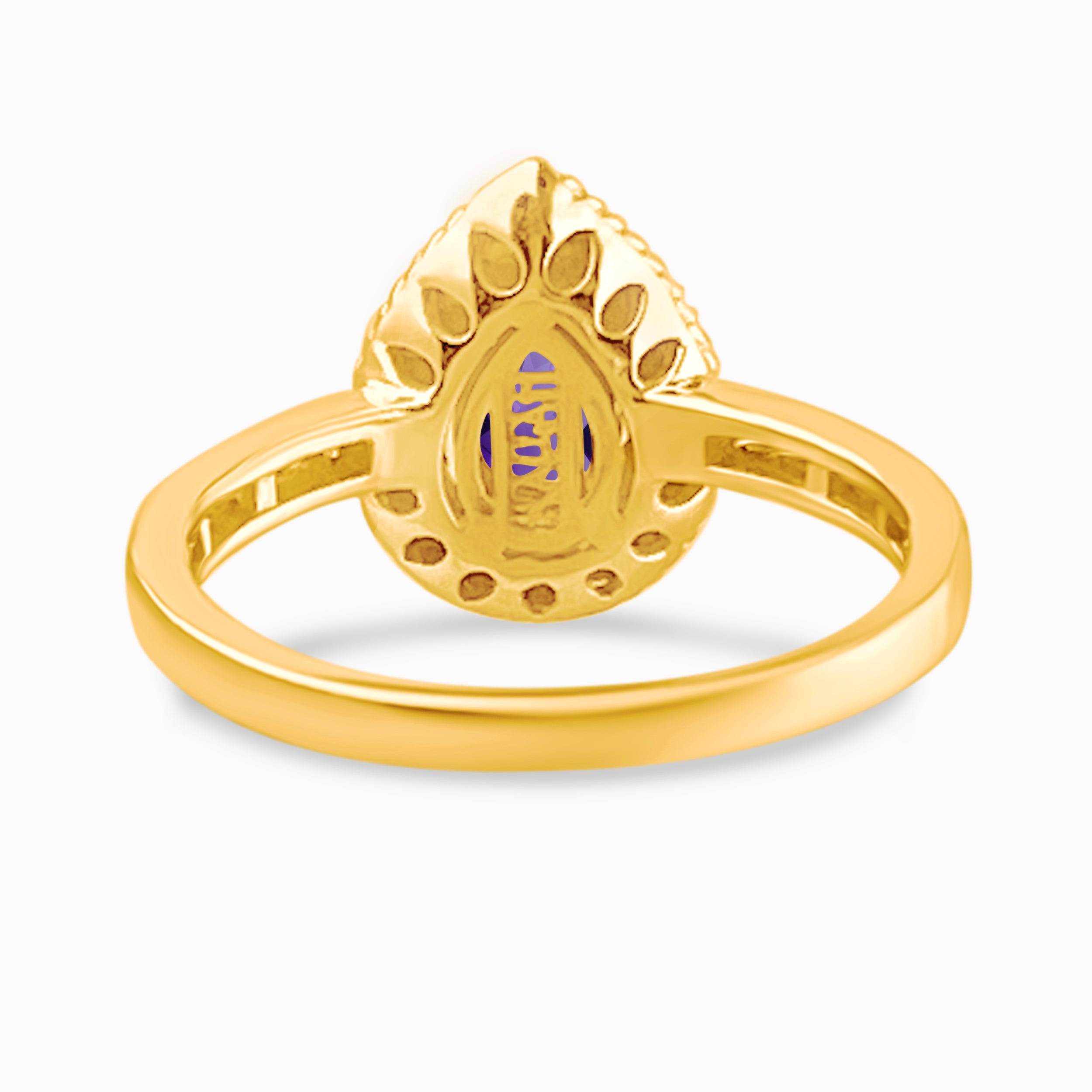 Pear of Diamonds Amethyst Ring