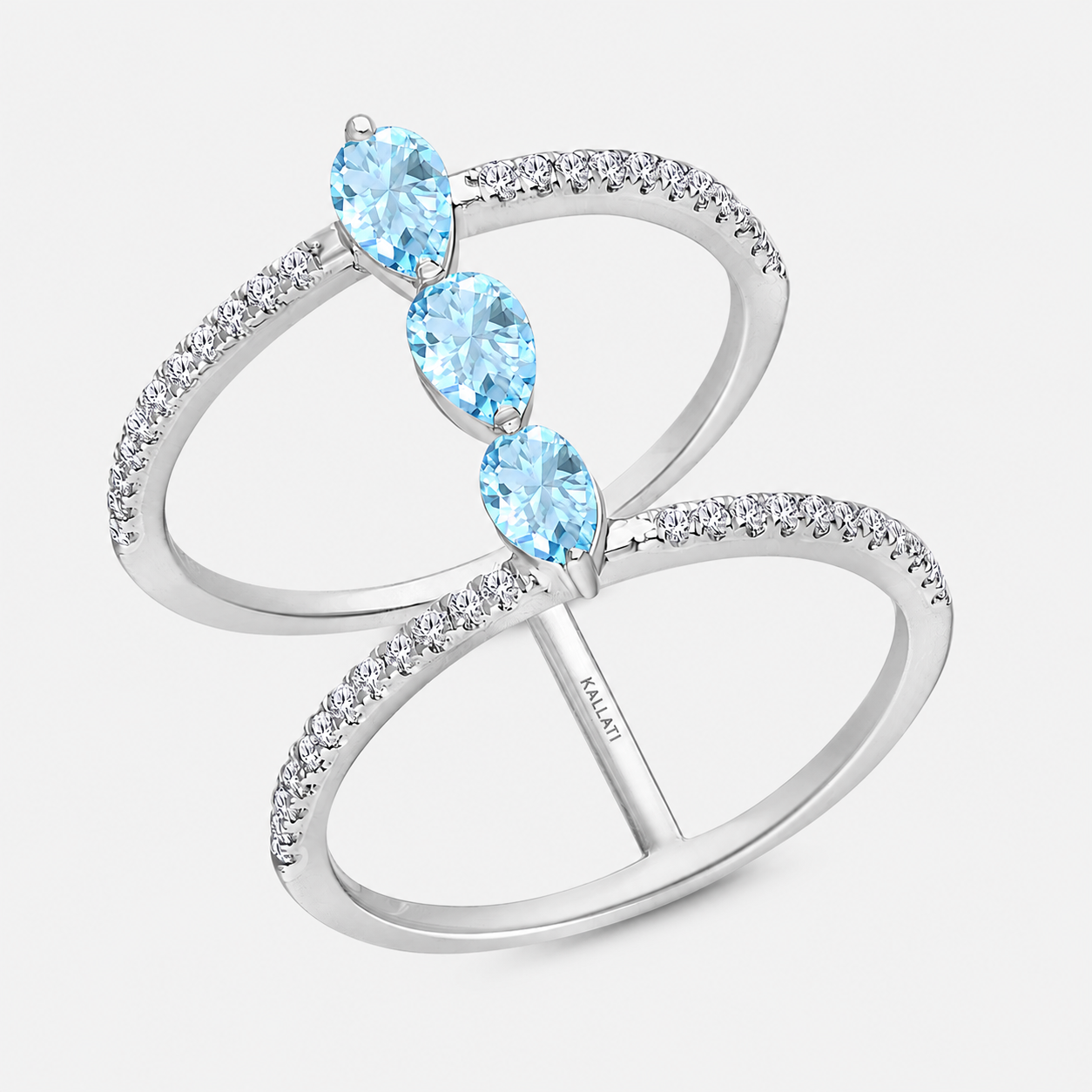 Open Opulence Aquamarine Ring KALLATI