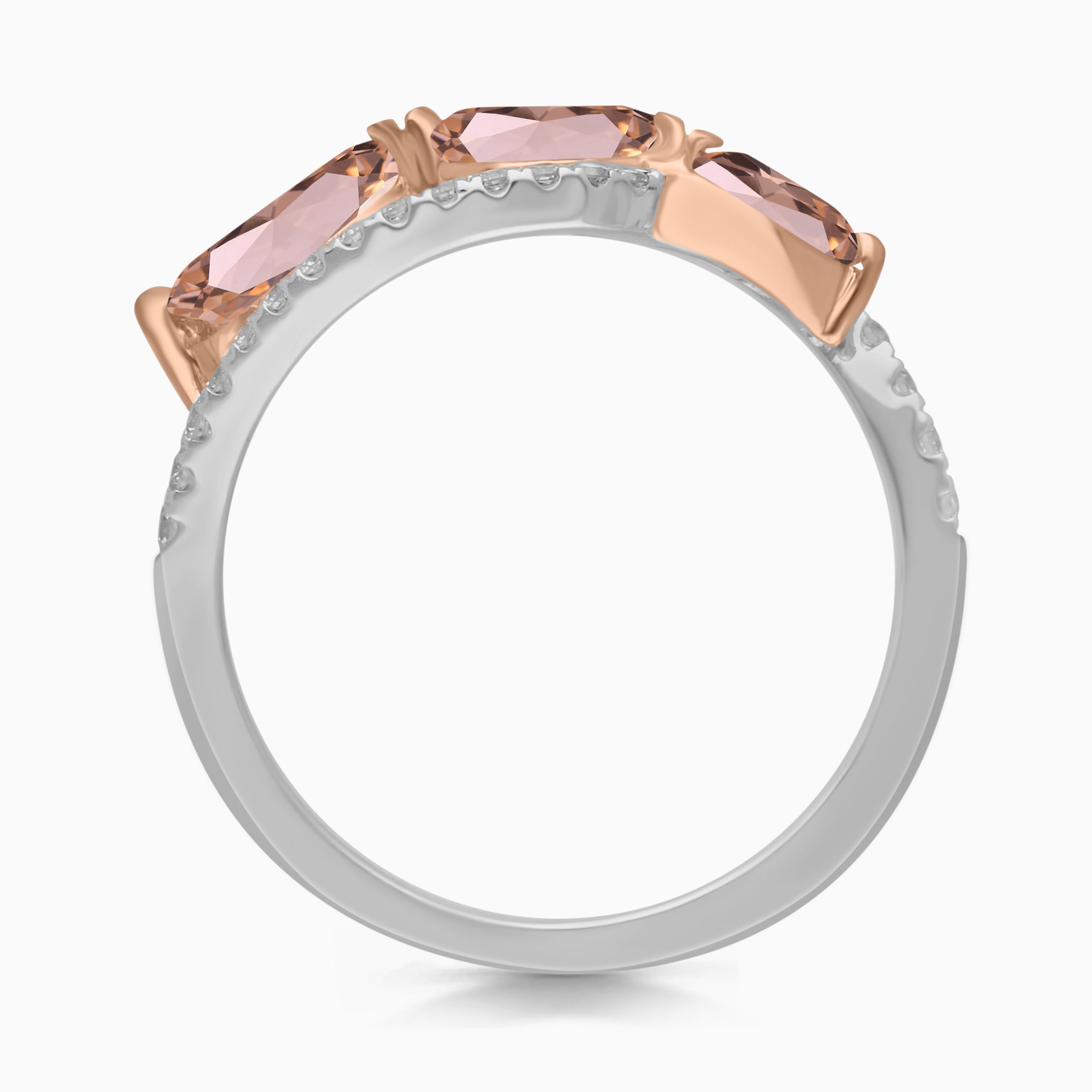 Twisting Tear Drop Morganite Band