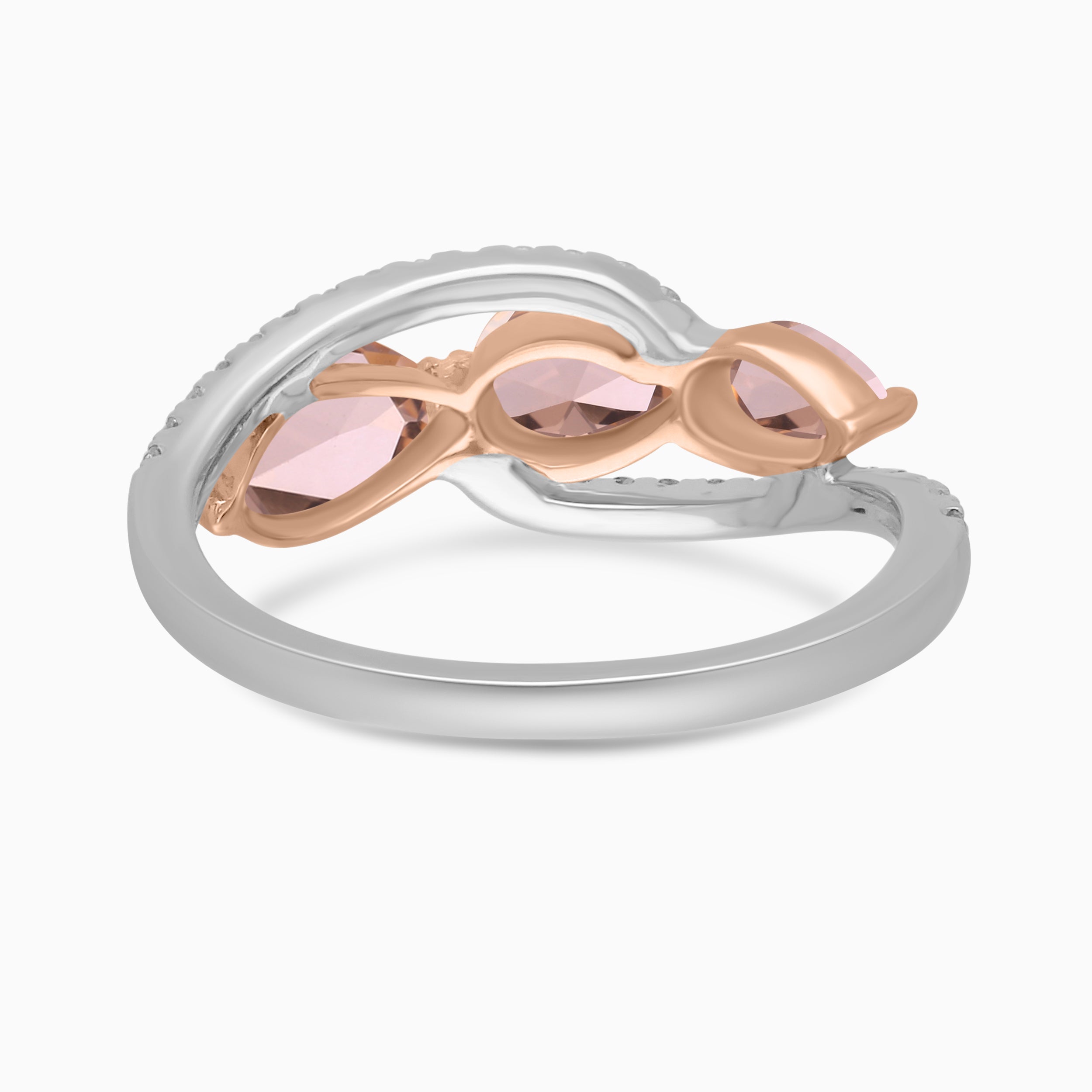 Twisting Tear Drop Morganite Band