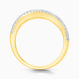 Dual White Diamond and Pink Sapphire Band