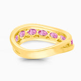 Dual White Diamond and Pink Sapphire Band