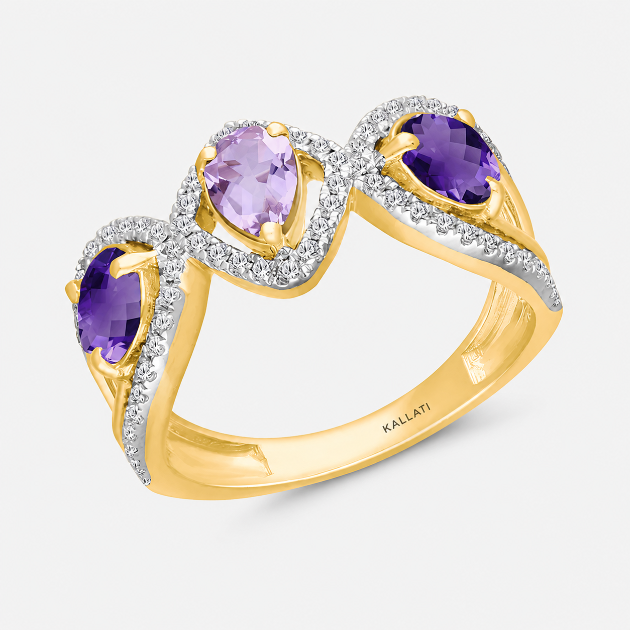 Tiara Amethyst & Diamond Ring Amethyst