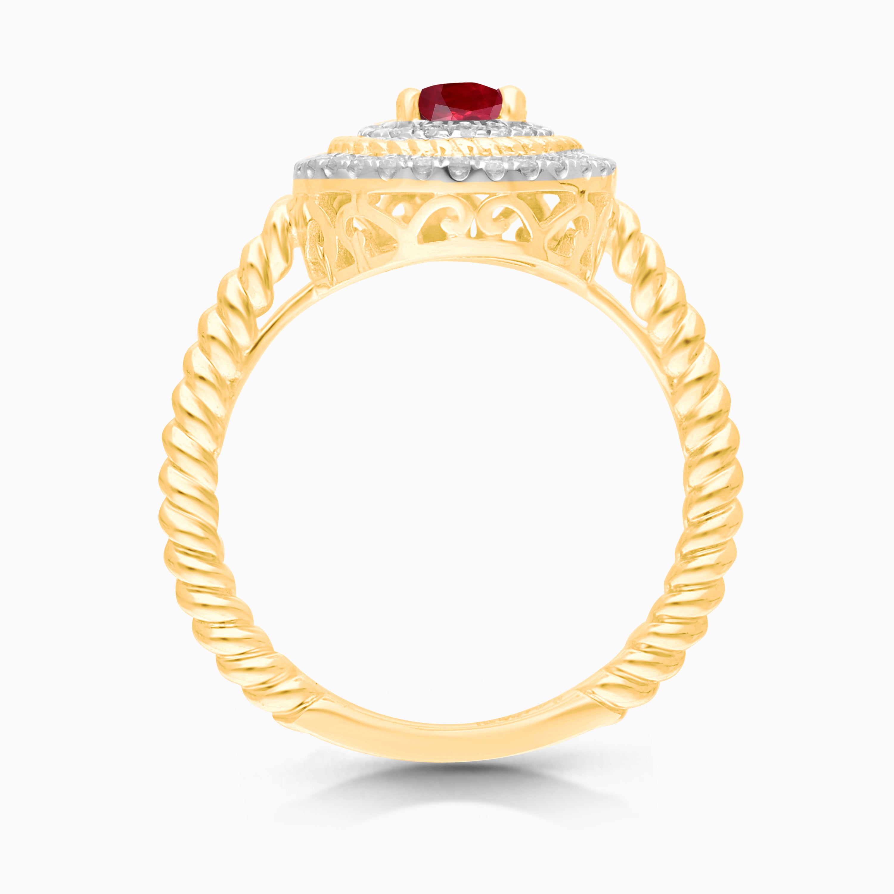 Pears of Diamonds Ruby Ring