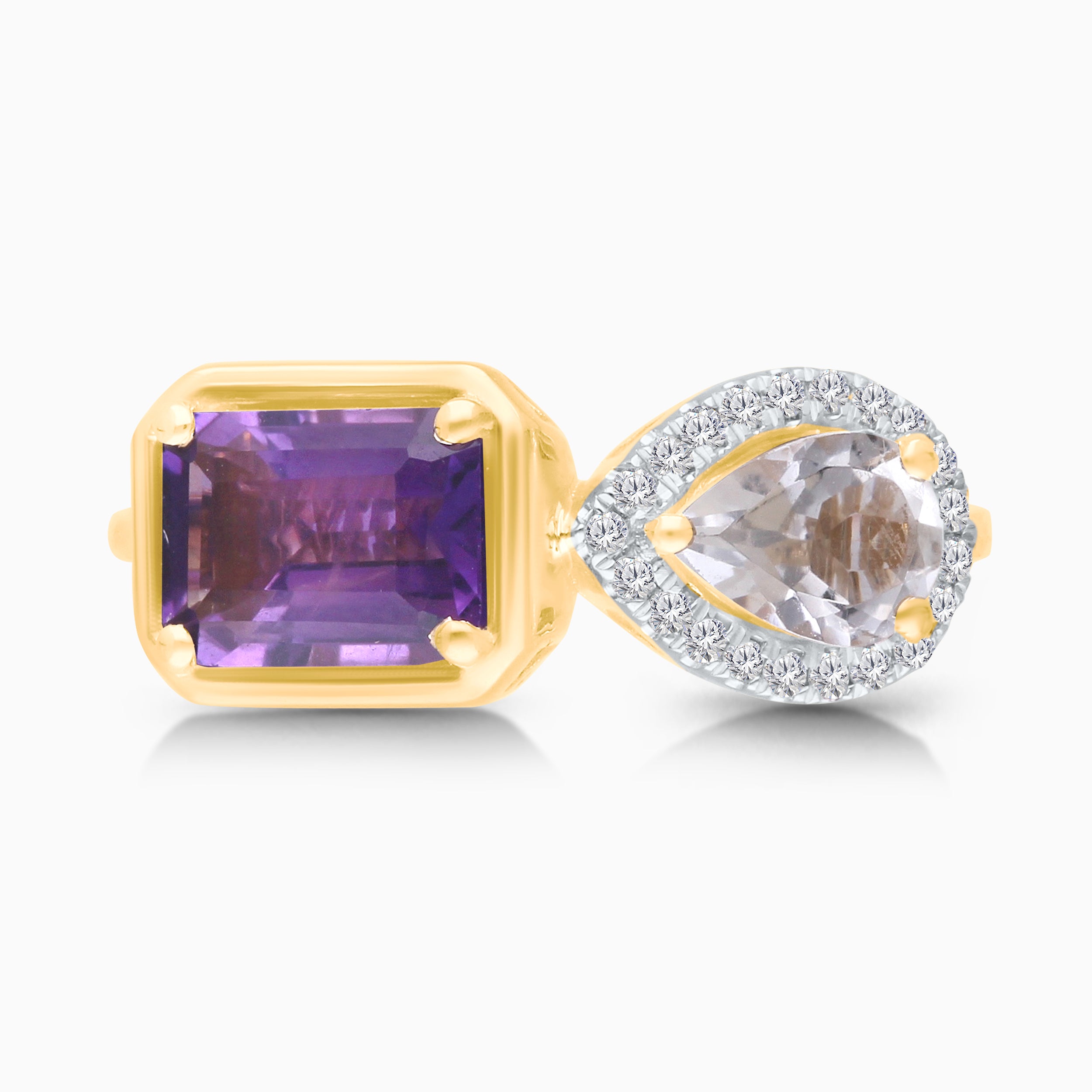Paired Together Amethyst & Diamond Ring