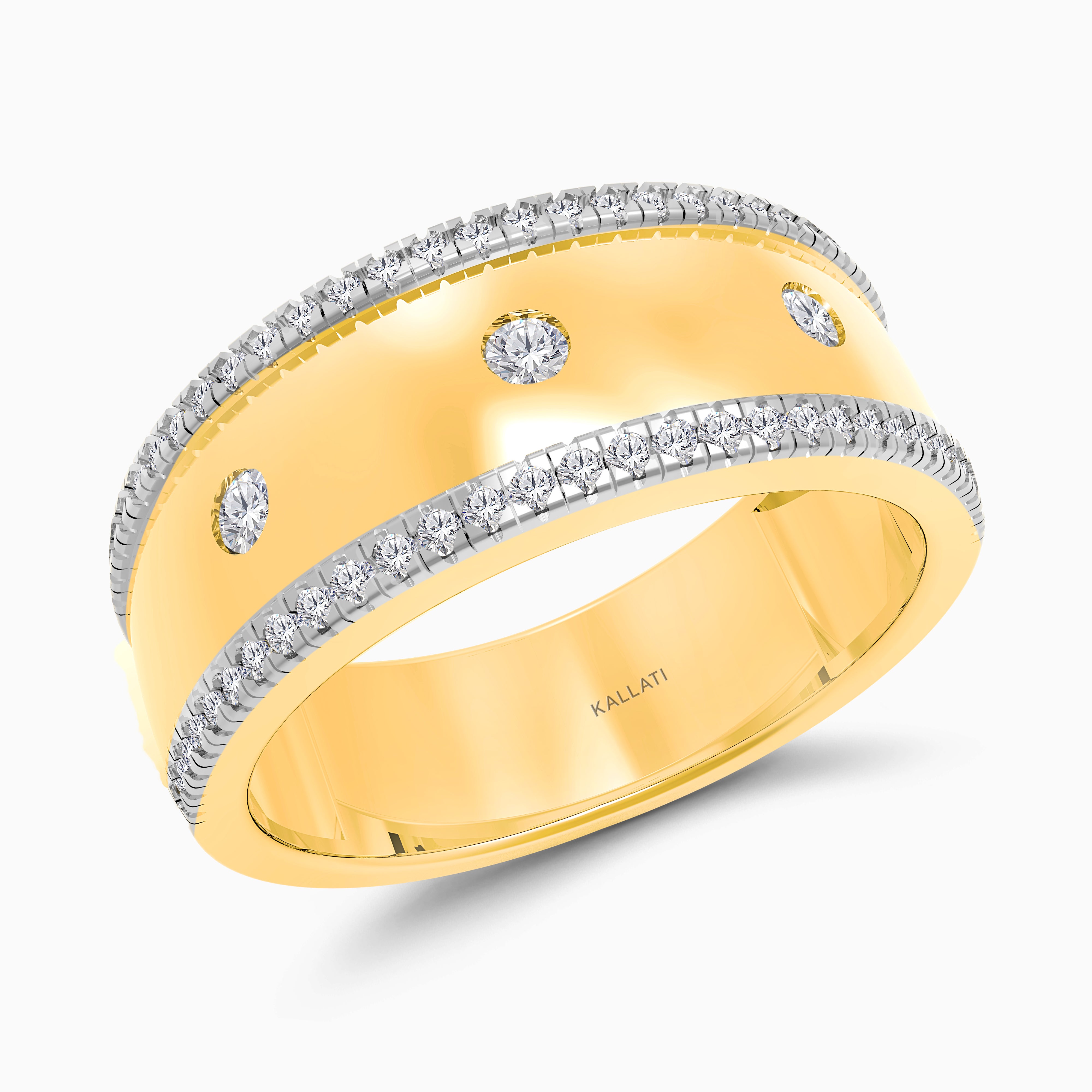 Trio Bezel Pave Diamond Band