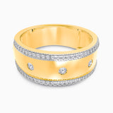 Trio Bezel Pave Diamond Band
