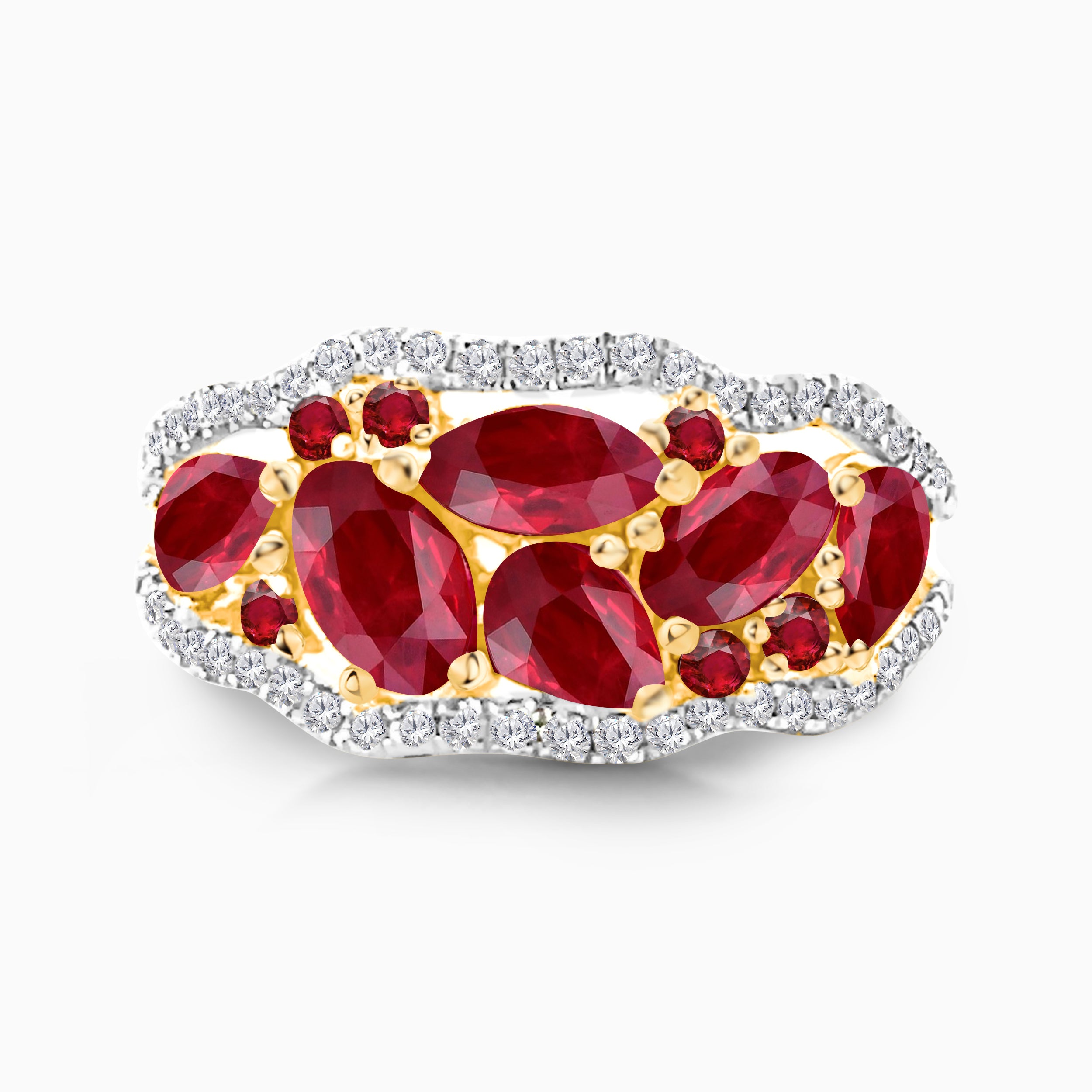 Ruby & Diamond Mosaic Ring