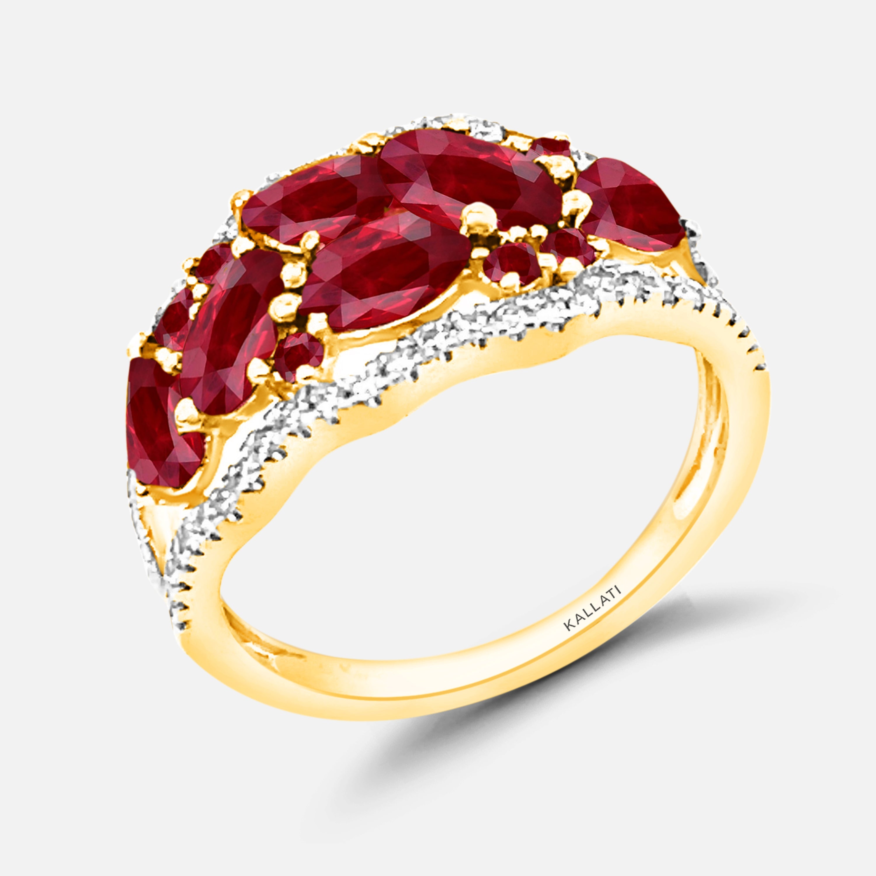 Ruby & Diamond Mosaic Ring Ruby