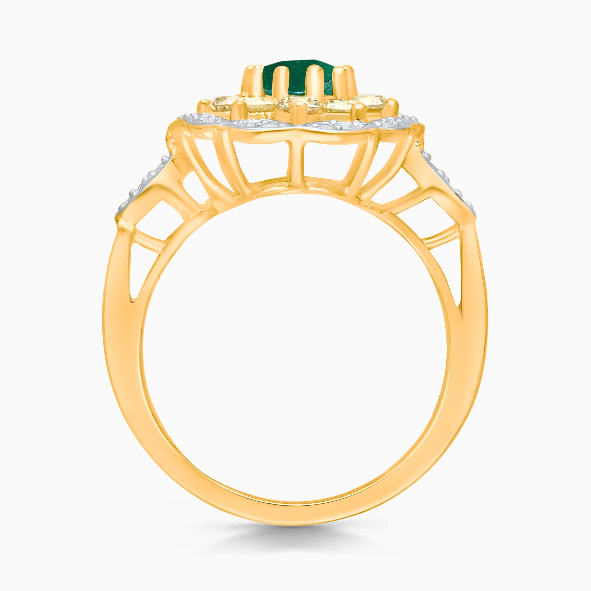 Emerald and Yellow Diamond Ring Emerald