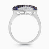 Pave Sapphire and Diamond Heart Ring hearts