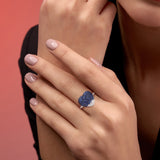 Pave Sapphire and Diamond Heart Ring hearts