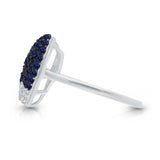 14kt White Gold Blue Sapphire and White Diamond Luxurious Ring