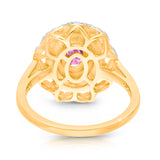 14kt Yellow Gold Ruby Ring with White Diamonds